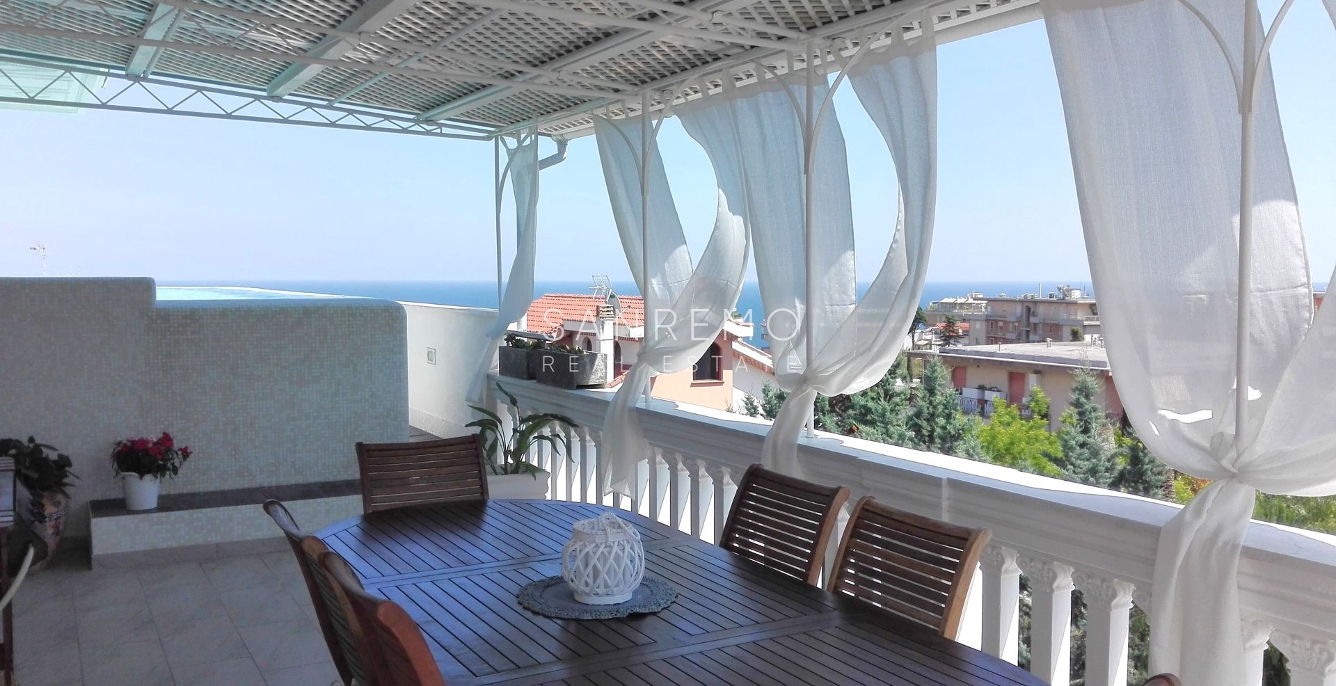 Attique et super attique avec piscine et vue panoramique sur la mer